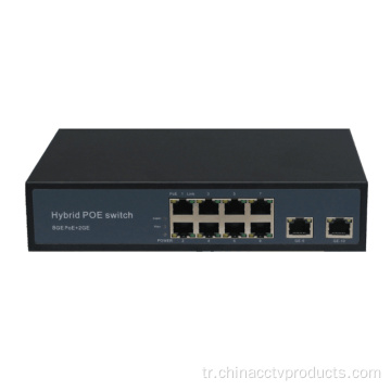Poe 8 bağlantı noktası 10/100/1000Mbps Poe Network Switch Gigabit